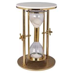 Richmond Interiors Richmond Bijzettafel Tempus Marmer en glas, 40cm - Goud