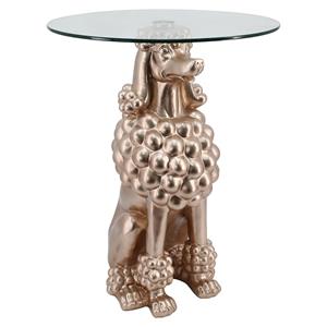 Richmond Interiors Richmond Ronde Bijzettafel Poodle Glas, 48cm - Brons