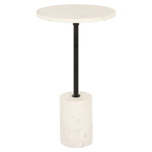 Richmond Interiors Richmond Ronde Bijzettafel Misty Marmer, 30cm - Wit