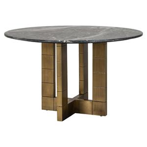 Richmond Interiors Richmond Ronde Eettafel Collada Marmer, 130cm - Brons