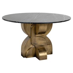 Richmond Interiors Richmond Ronde Eettafel Maddox Marmer, 130cm - Goud