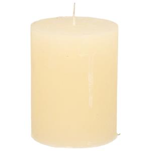 Stompkaars/cilinderkaars - ivoor wit - 7 x 9 cm - middel rustiek model -