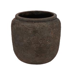 DK Design Bloempot kruik model Batu - roestbruin - D18 x H16 cm - rustiek -