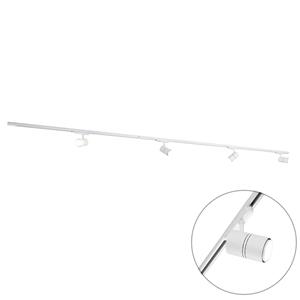 qazqa Modernes Schienensystem weiß mit 4 Spots 3-Phasen - Ruler - Weiß