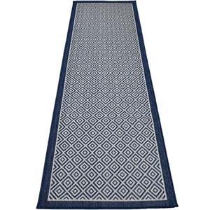 Läufer Aliza, andas, rechteckig, Höhe: 8 mm, mit Bordüre,Rauten-Design, wetterfest & UV-beständig, Outdoor geeignet