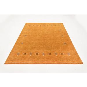 morgenland Wollteppich "Loribaft Teppich handgewebt orange", rechteckig, Kurzflor