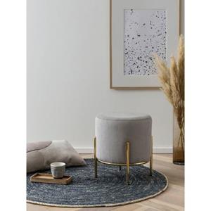 SalesFever Polsterhocker, mit Design-Gestell aus goldfarbenem Metall