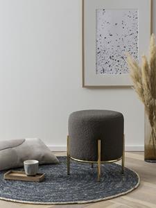 SalesFever Polsterhocker, mit Design-Gestell aus goldfarbenem Metall