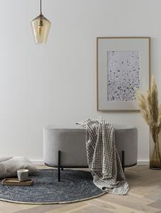 SalesFever Polsterhocker, mit Design-Gestell aus schwarzem Metall