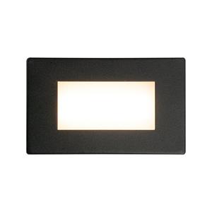 HOFTRONIC™ Dillon LED Inbouw wandlamp Zwart - Wand Inbouwspot rechthoek - 3 Watt 340 Lumen - 3000K warm wit - IP54