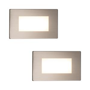 HOFTRONIC™ Set van 2 Dillon LED Inbouw wandlampen RVS - 3 Watt 340 Lumen - 3000K warm wit - IP54