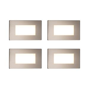 HOFTRONIC™ Set van 4 Dillon LED Inbouw wandlampen RVS - 3 Watt 340 Lumen - 3000K warm wit - IP54