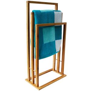 Msv Handdoeken Ophangrek Badkamer - Bamboe Hout - 42 X 24 X 82 Cm