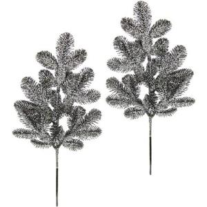 I.GE.A. Winterse kunstplant Kunstzweig mit Glitter, in Frost-Optik (set)