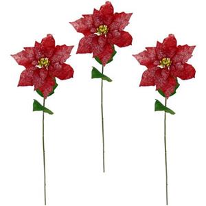 I.GE.A. Winterse kunstplant Kunstblume, künstliche Poinsettiablume, Weihnachtsdeko (set)