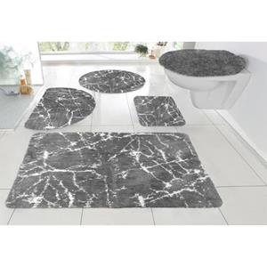 Leonique Badematte "Marble", Höhe 15 mm, rutschhemmend beschichtet, fußbodenheizungsgeeignet-schnell trocknend-strapazierfähig, Badteppich, Marmor-Design, auch als 3-teiliges B