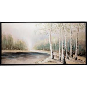 GILDE Artprint op linnen Gemälde Birken am Fluss