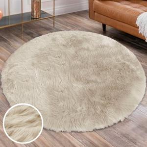 Home affaire Hochflor-Teppich "Valeria Fellteppich kuschelig", rund, Kunstfell, weiche Teppiche, Wohnzimmer, Schlafzimmer, Esszimmer