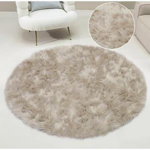 Home affaire Hochflor-Teppich "Dena Teppiche", rund, Kunstfell, weich, Uni-Farben, Wohnzimmer, Schlafzimmer, Esszimmer