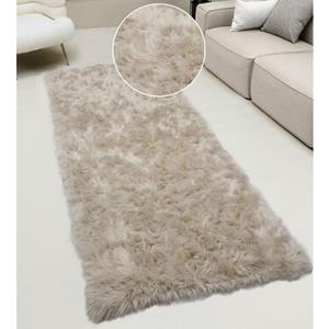 Home affaire Hochflor-Läufer "Dena Teppiche", rechteckig, Kunstfell, weich, Uni-Farben, Wohnzimmer, Schlafzimmer, Esszimmer