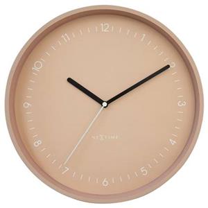 NeXtime Wandklok 30cm-Stil-Roze-Aluminium- Berlin