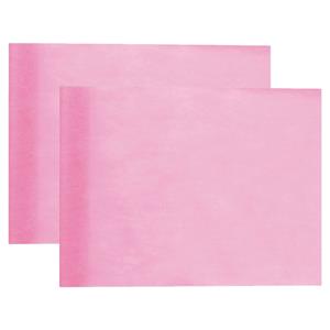 Santex Tafelloper op rol - 2x - lichtroze - 30 cm x 10 - non woven polyester -