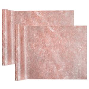 Santex Tafelloper op rol - 2x - metallic rose goud - 30 x 500 cm - non woven polyester -