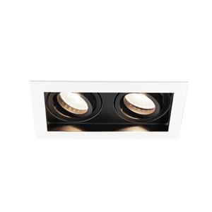 HOFTRONIC™ Durham dubbele inbouwspot Wit- 4000K neutraal wit licht - GU10 - 5 Watt 400 lumen - Kantelbaar - IP20 - inbouwspot vierkant
