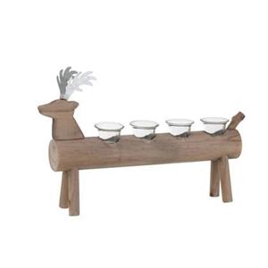 J-Line T-lichthouder | Hout | Bruin | 47x11x (h)29.5 Cm