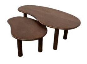 Livingfurn Salontafel Nubi Mangohout, Set van 2 stuks - Bruin
