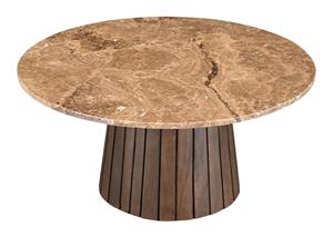 Livingfurn Ronde Salontafel Emperador Marmer, 80cm - Bruin