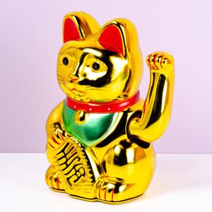 Out Of The Blue Zwaaiende Lucky Cat - Goud