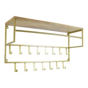 LOFT42 Petri Kapstok - 15 Haken - Metaal - Goud - 100x57x30