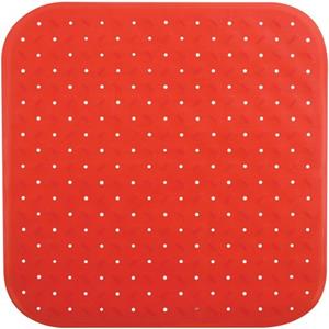 MSV Douche/bad Anti-slip Mat Badkamer - Rubber - Rood - 54 X 54 Cm