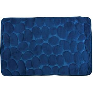 MSV Badkamerkleedje/badmat - Kiezel - Vloer - Marine Blauw - 50 X 80cm