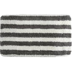 MSV Badkamerkleed/badmat Voor Op De Vloer - Grijs/wit - 50 X 80 Cm