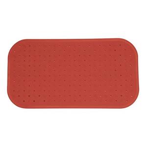 MSV Douche/bad Anti-slip Mat Badkamer - Rubber - Terracotta - 36 X 97 Cm