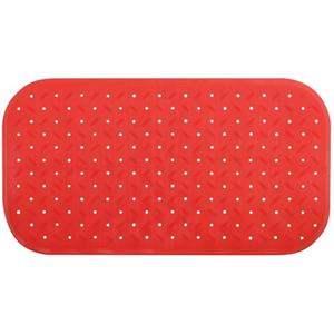 MSV Douche/bad Anti-slip Mat Badkamer - Rubber - Rood - 36 X 76 Cm