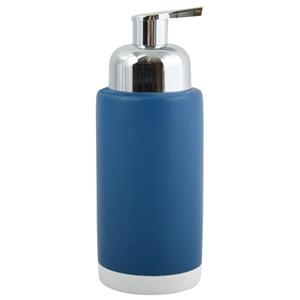 MSV Zeeppompje/dispenser Enzo - Keramiek - Marine Blauw/zilver - 18 Cm