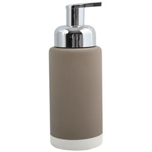 MSV Zeeppompje/dispenser Enzo - Keramiek - Taupe/zilver - 18 Cm