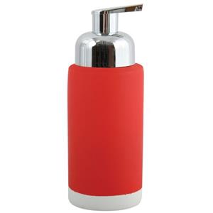 MSV Zeeppompje/dispenser Enzo - Keramiek - Rood/zilver - 18 Cm