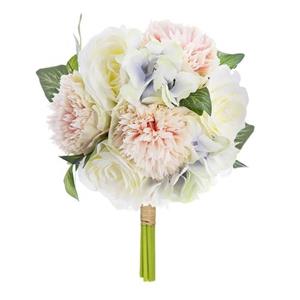 ATMOSPHERA  Anjer Boeket Kunstbloemen - Wit - Roze - 26 Cm