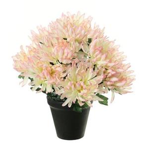 Louis maes Kunstbloemen Plant In Pot - Roze/wit Tinten - 28 Cm