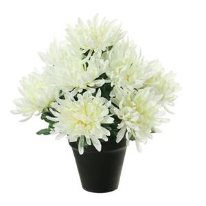 Louis maes Kunstbloemen Plant In Pot - Creme Wit Tinten - 28 Cm