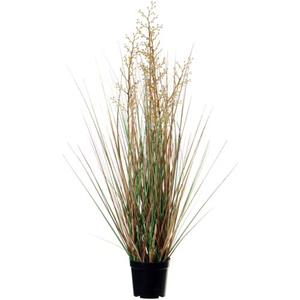 Louis maes Quality Kunstplant - Siergras Met Bes - Groen/bruin - 75 Cm