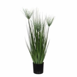 Mica Decorations Kunstplant Papyrus Gras - 76 Cm - In Zwart Pot