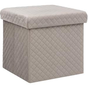 ATMOSPHERA Poef/hocker - Opbergbox - Beige - Pu/mdf - 31 X 31 Cm