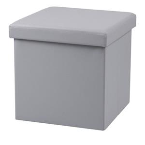 Urban Living Poef/hocker/opbergbox - Lichtgrijs - Mdf - 38 X 38 Cm