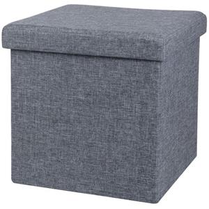 Urban Living Poef/hocker/opbergbox - Grijs - Mdf - 37 X 37 Cm