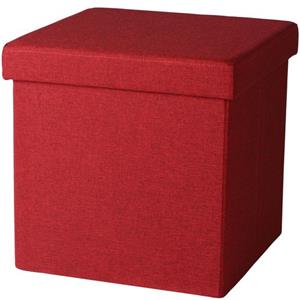 Urban Living Poef/hocker/opbergbox - Rood - Mdf - 37 X 37 Cm